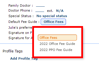 Select Fee Guide
