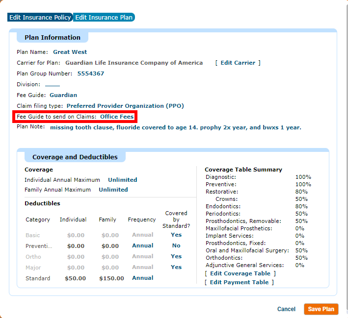Claims Fee Guide