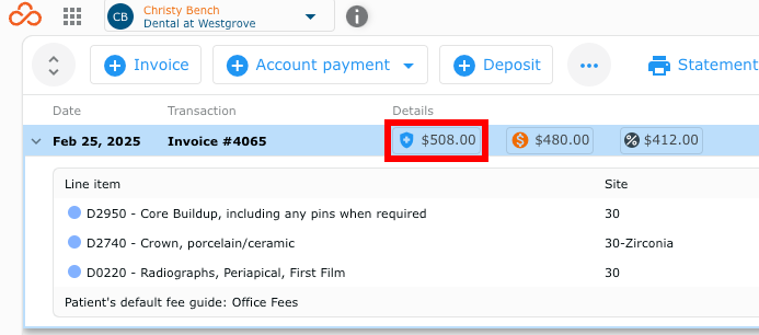 Insurance estimate box
