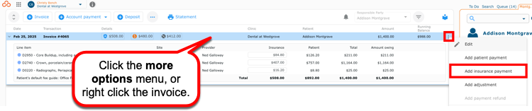 Invoice More options