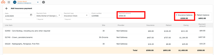 Payment amount field