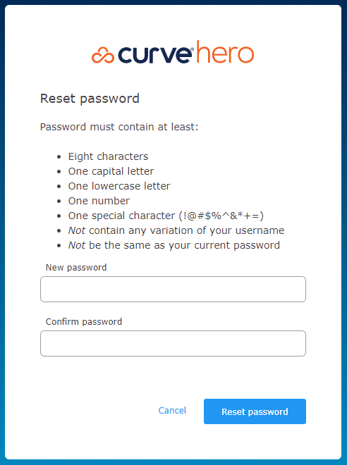 Reset Password Screen