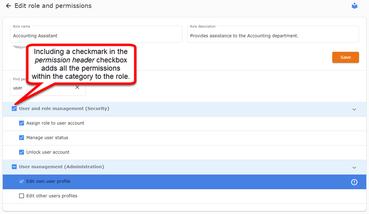 Select Permissions