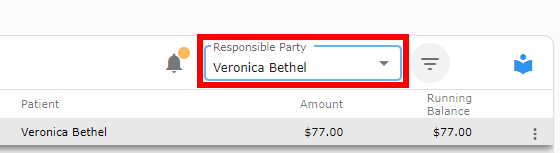Responsible Party dropdown