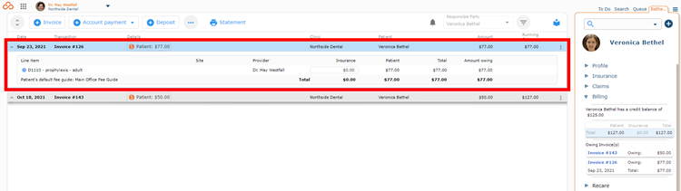 Expanded invoice details