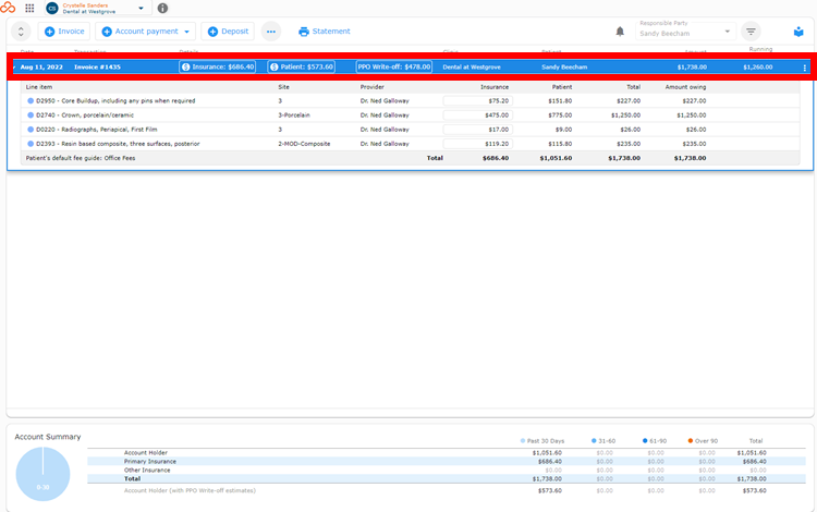 Billing ledger