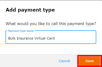 Save payment type
