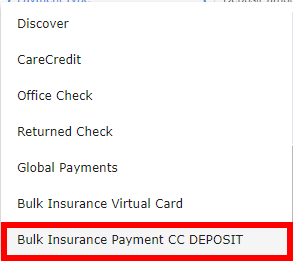 Select mock deposit type