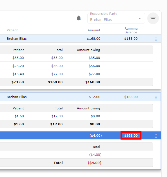 Adjustment calculation