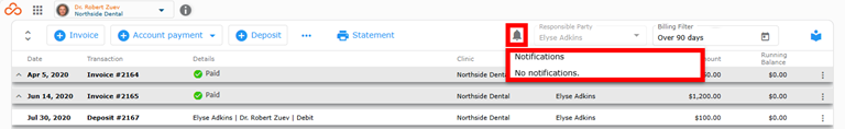 Billing Notifications screenshot