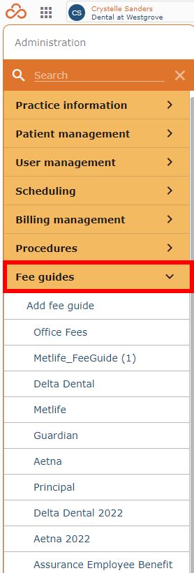 Fee Guides List