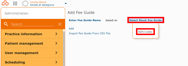 Stock Fee Guide Selection