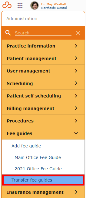 Transfer Fee Guides Menu