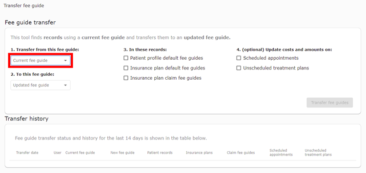 Transfer From Dropdown