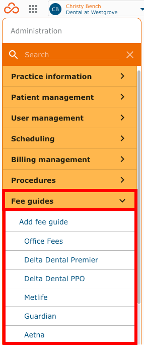 Fee Guide List