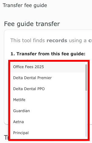 Select Original Fee Guide
