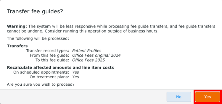 Confirm Transfer Dialog