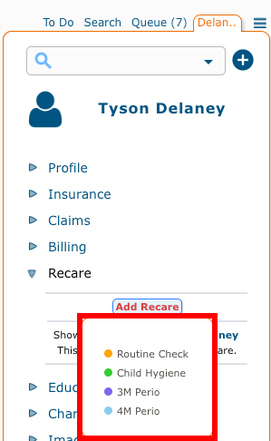 Recare tag list
