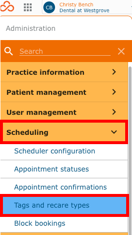 Scheduling tags