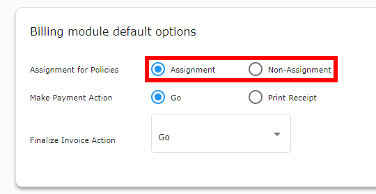 Assignment Options