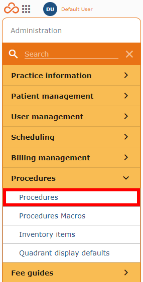 Procedures Admin