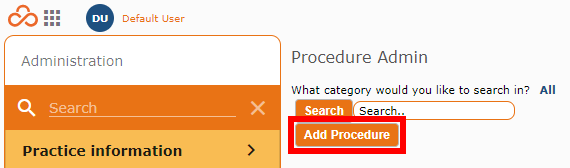 Add Procedure Button
