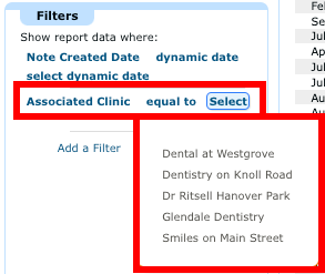 Filtering by Associated Clinic
