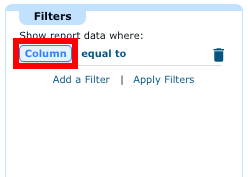Selecting Filter Column