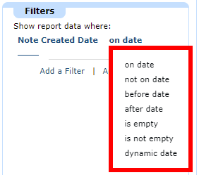 Date Filter Options
