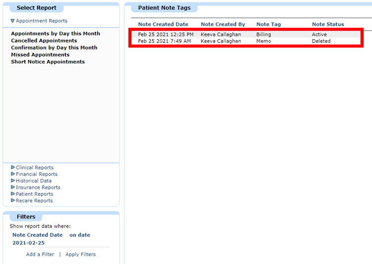Applied Date Filter