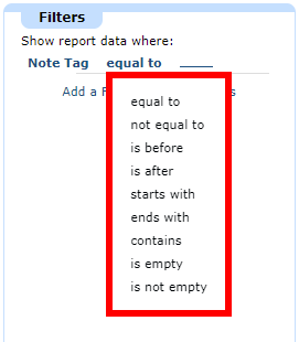 Name Filter Options