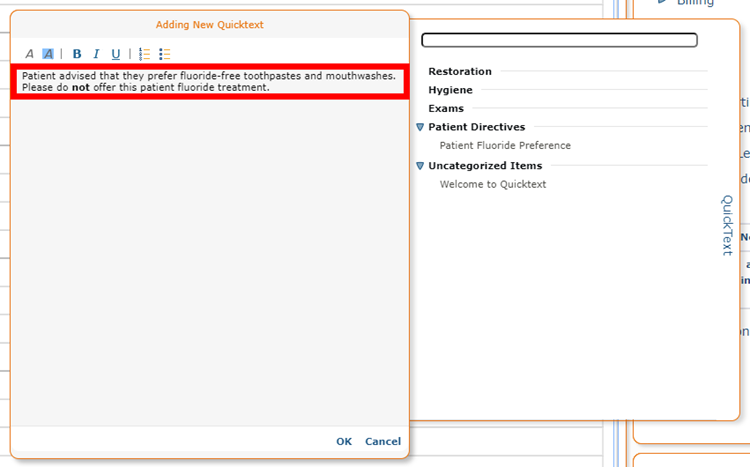 Entering Details Dialog