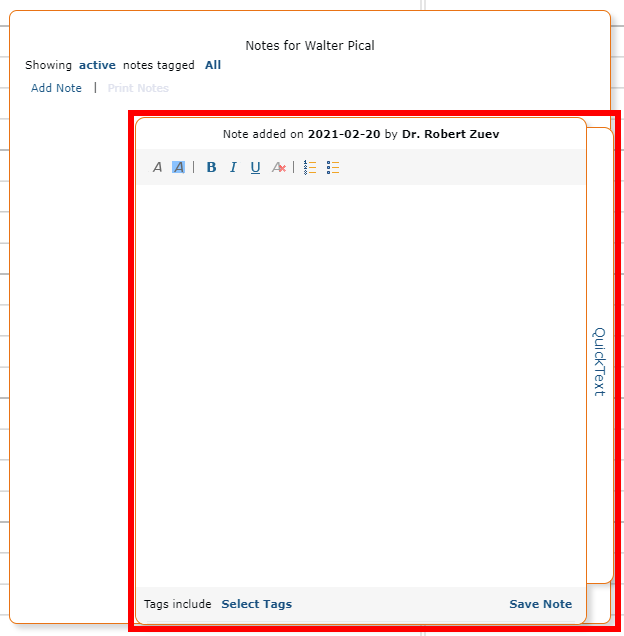 Note Editor View