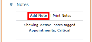 Add Note Button via Arrow