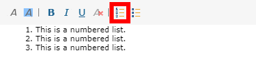 Numbered List Option