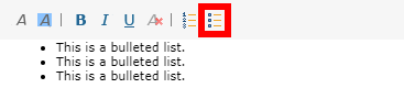 Bulleted List Option