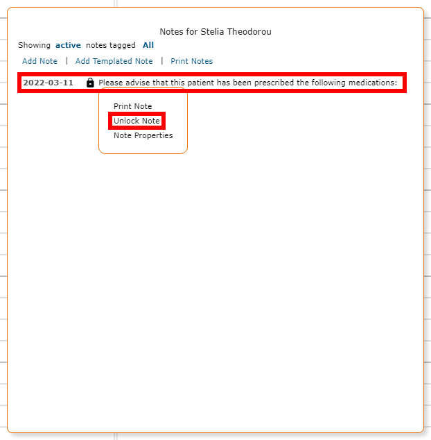 Right-click to Unlock Note