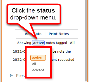 Status Drop-down