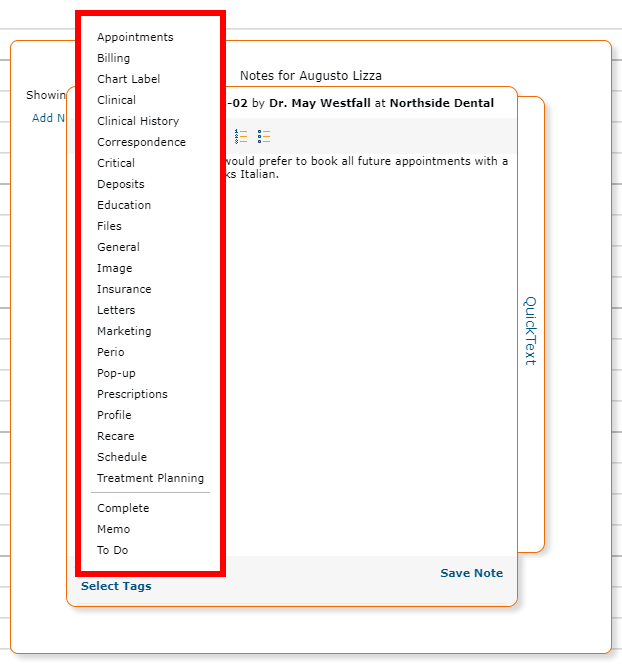 Selecting System Tags