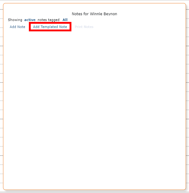 Add Templated Note Button