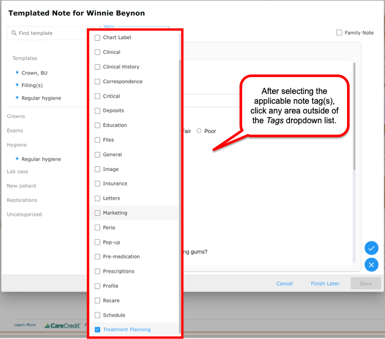 Selecting Tags