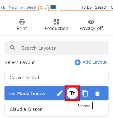 Renaming Layout