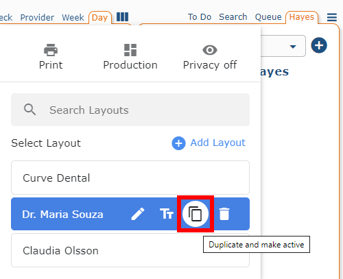 Duplicating Layout