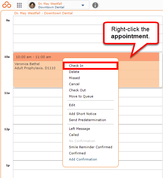 Checking In Appointment