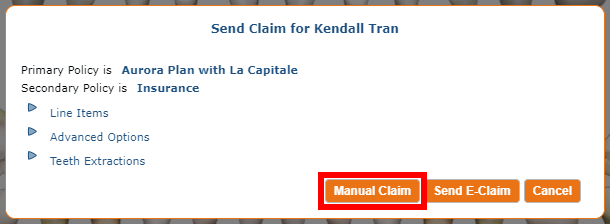 Click Manual Claim