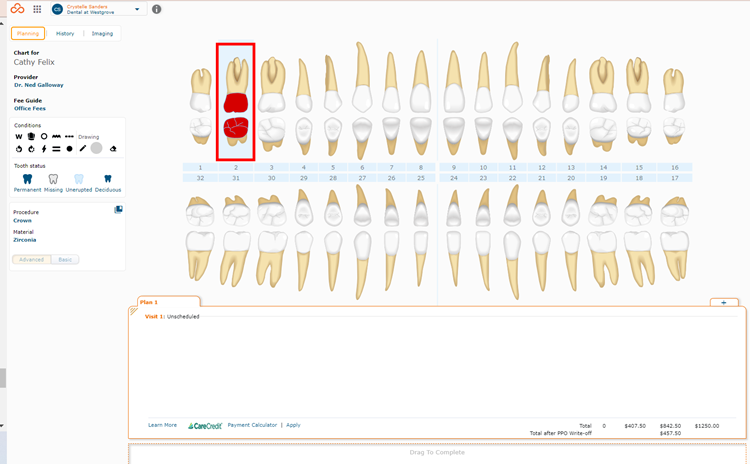 Applying to Odontogram