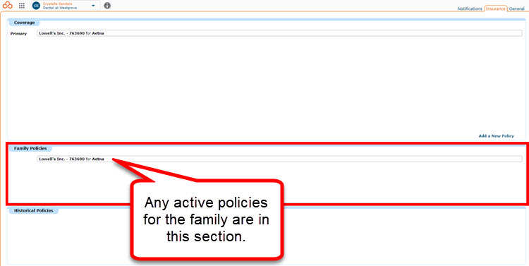 Family Policies section