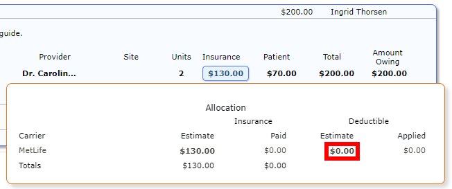 Click Deductible Estimate