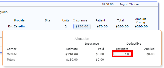 Enter Deductible Estimate