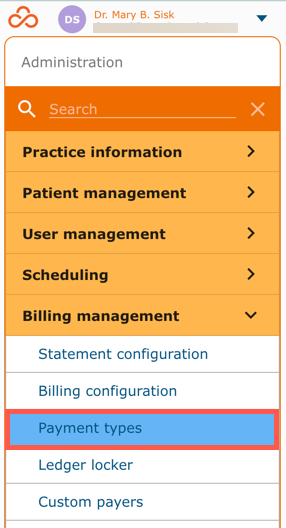 Payment Types Selection